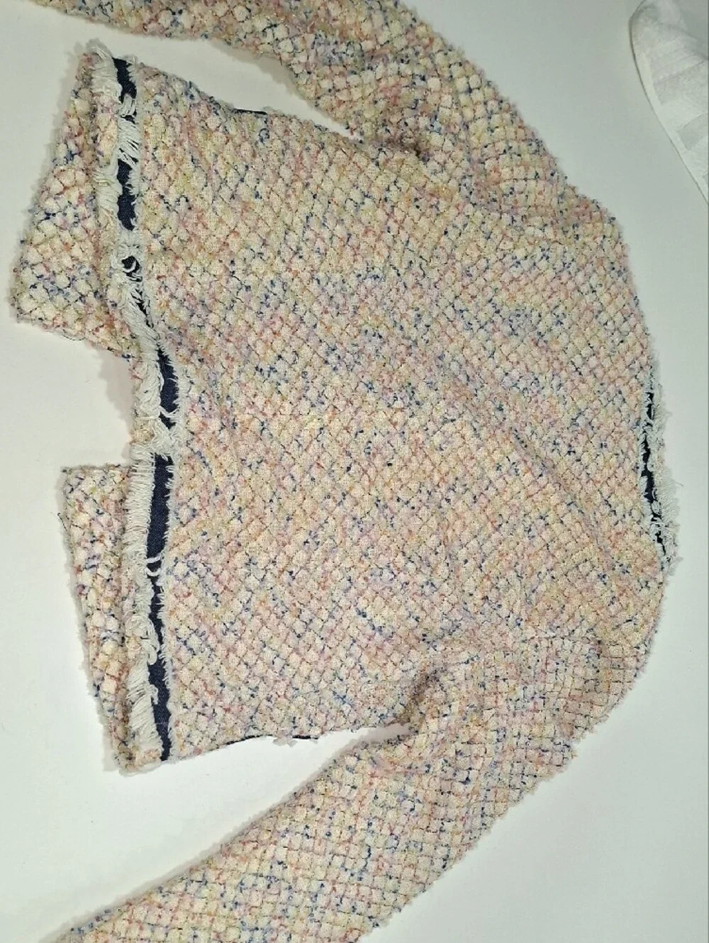 Ladies Multi Tweed Jacket with Navy Trim